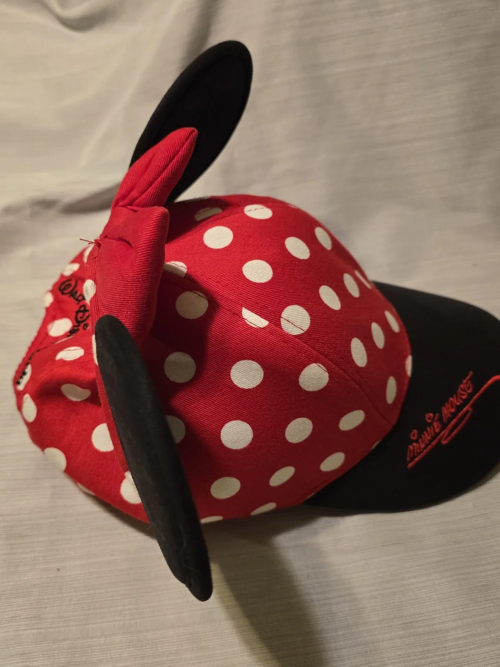 Disney Minnie Mouse Cap w/Iconic 3D Mouse Ears and 2 Headbands Belle/Minnie EUC